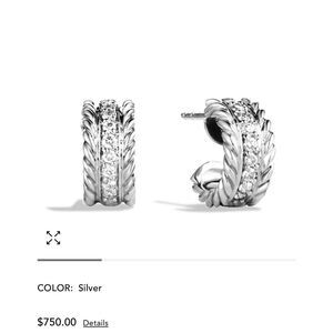 David Yurman Cable Classics Hoop Earrings with Diamonds silver